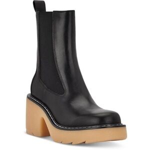 NEW! MARC FISHER LTD Mlfredy Womens Leather Cold Weather Booties In Black 🫧